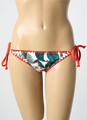 Bas de maillot de bain imprimé tie and dye bikini orange LAGON BLEU femme
