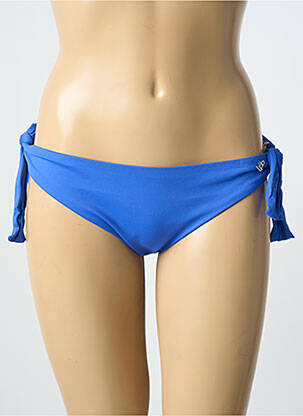 Bas de maillot de bain effet matière satinée bikini bleu LES P'TITES BOMBES femme