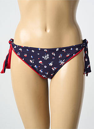 Bas de maillot de bain imprimé fleurs bikini bleu YSABEL MORA femme