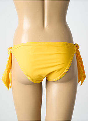 Bas de maillot de bain effet matière satinée bikini jaune LES P'TITES BOMBES femme