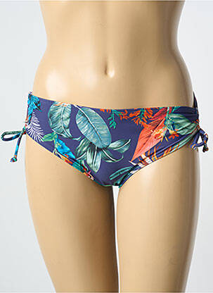 Bas de maillot de bain imprimé tie and dye culotte bleu LAGON BLEU femme