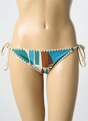 Bas de maillot de bain imprimé fantaisie bikini beige LAGON BLEU femme