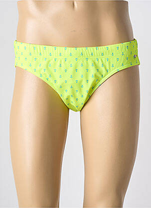 Slip de bain tissage satiné jaune SCUOLA NAUTICA ITALIANA homme