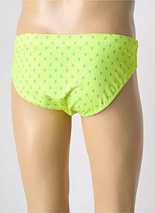 Slip de bain tissage satiné jaune SCUOLA NAUTICA ITALIANA homme