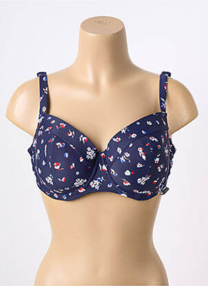 Haut de maillot de bain stretch haut soutien-gorge moulé bleu YSABEL MORA femme