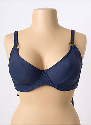 Haut de maillot de bain stretch haut soutien-gorge emboitant bleu YSABEL MORA femme