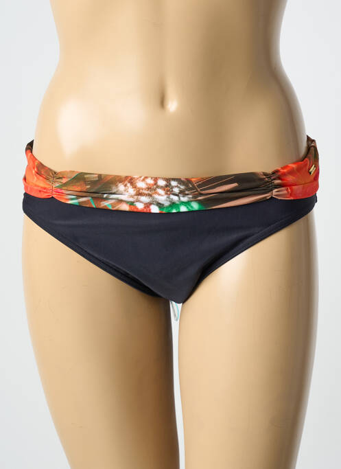 Bas de maillot de bain effet matière satinée culotte noir MISS CARAÏBES femme