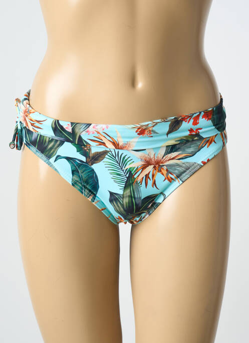 Bas de maillot de bain imprimé tie and dye culotte bleu LAGON BLEU femme