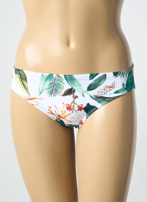 Bas de maillot de bain imprimé tie and dye culotte blanc LAGON BLEU femme