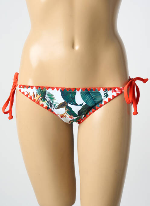 Bas de maillot de bain imprimé tie and dye bikini orange LAGON BLEU femme