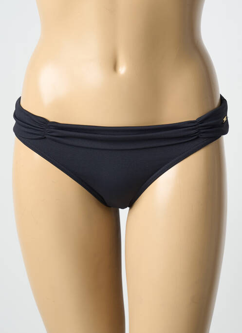 Bas de maillot de bain effet matière satinée culotte noir MISS CARAÏBES femme
