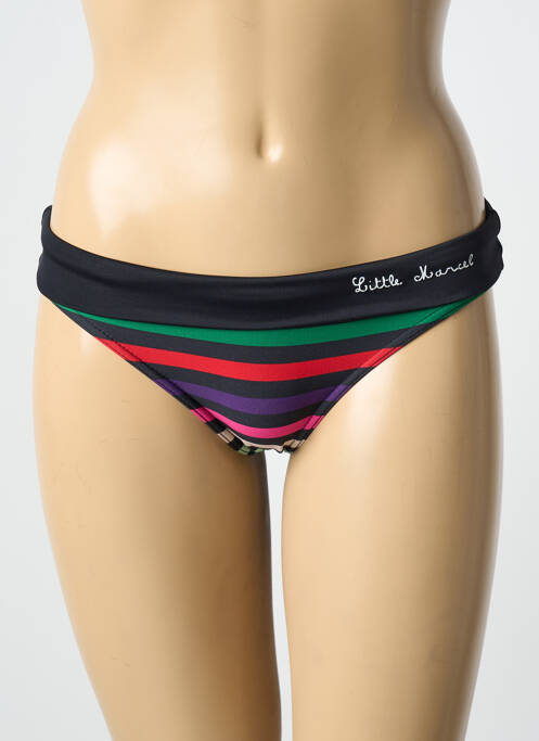 Bas de maillot de bain imprimé rayures culotte noir LITTLE MARCEL femme