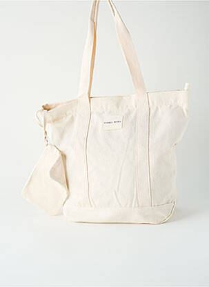Sac poignée 2 anses de portée forme cabas beige YSABEL MORA femme