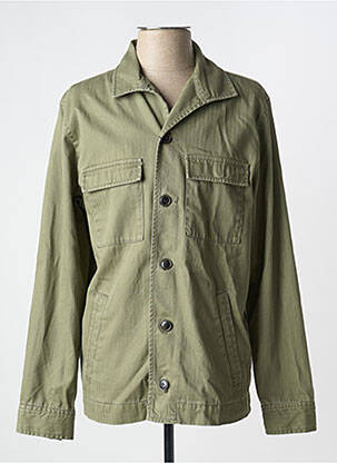 Veste casual fermeture boutonnée sur le devant vert M homme