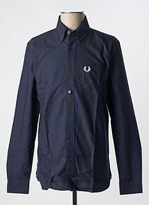 Chemise manches longues coupe droite bleu FRED PERRY homme