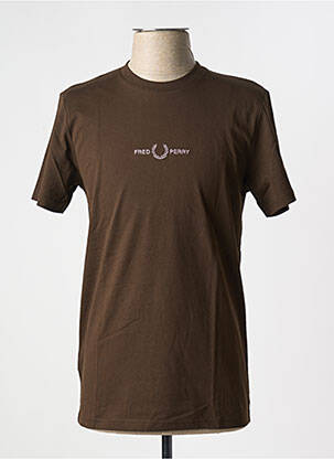 T-shirt coupe droite manches courtes marron FRED PERRY homme
