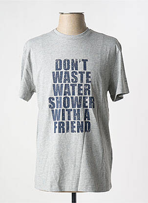 T-shirt coupe droite manches courtes gris ECOALF homme