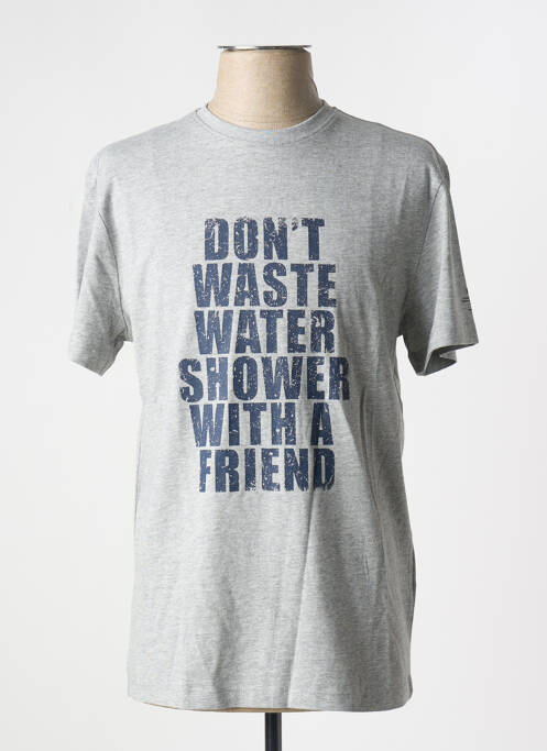 T-shirt coupe droite manches courtes gris ECOALF homme