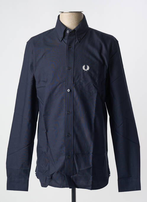 Chemise manches longues bleu FRED PERRY pour homme