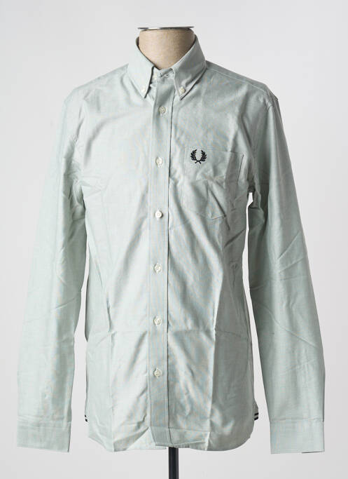 Chemise manches longues vert FRED PERRY pour homme