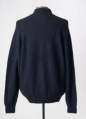 Gilet manches longues tissage chiné bleu NEW ZEALAND AUCKLAND homme