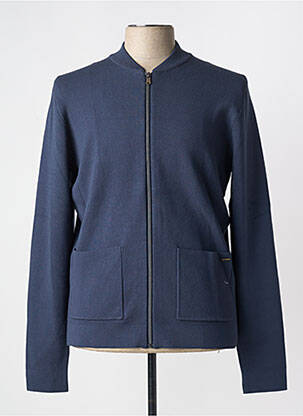 Gilet manches longues maille fine bleu DSTREZZED homme