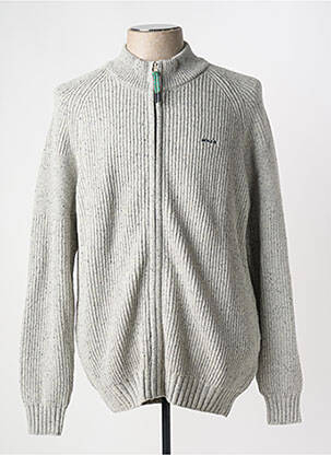 Gilet manches longues tissage chiné gris NEW ZEALAND AUCKLAND homme