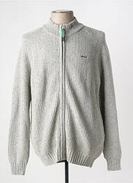 Gilet manches longues tissage chiné gris NEW ZEALAND AUCKLAND homme
