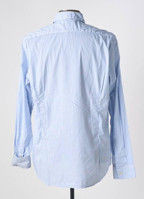 Chemise manches longues imprimé rayures bleu FIL NOIR homme