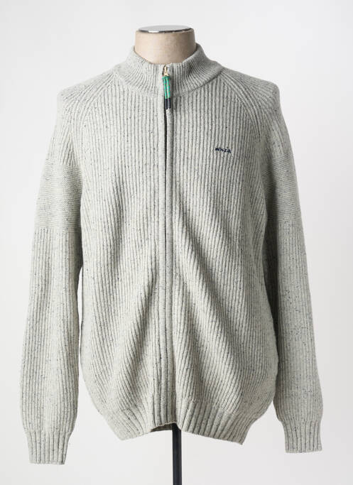 Gilet manches longues tissage chiné gris NEW ZEALAND AUCKLAND homme