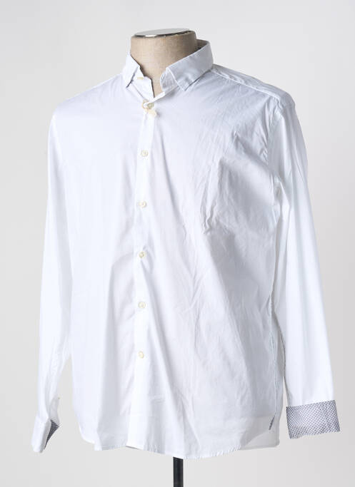 Chemise manches longues blanc FIL NOIR pour homme