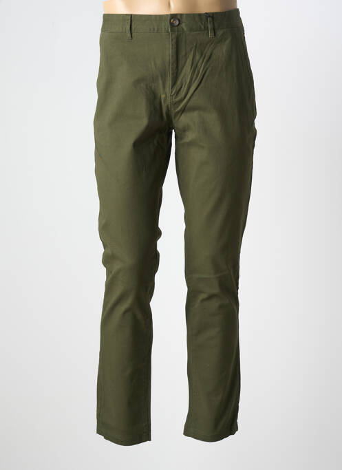 Pantalon chino fermeture zippée sous rabat boutonné vert SCOTCH & SODA femme