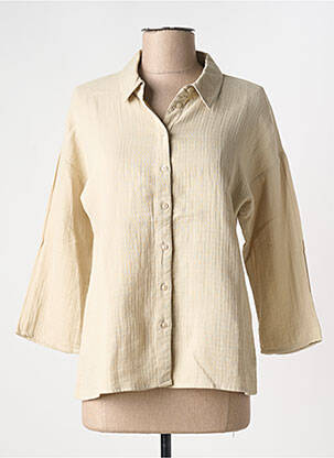 Chemisier coupe droite manches longues beige VILA femme