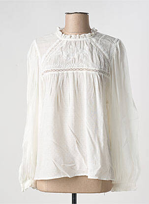 Blouse fermeture boutonnée au dos manches longues blanc LA PETITE ETOILE femme
