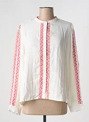 Chemisier coupe droite manches longues blanc LA PETITE ETOILE femme