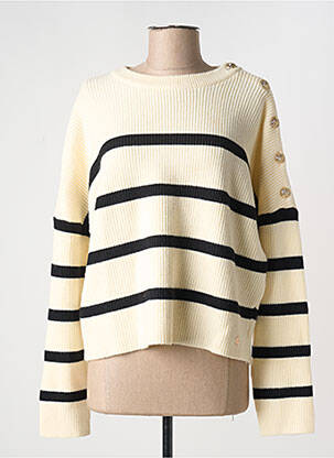 Pull col rond manches longues beige LA PETITE ETOILE femme