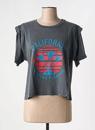 T-shirt coupe droite manches courtes gris PIECES femme