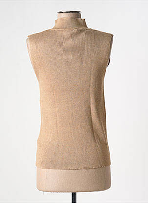 Pull col roulé coupe cintrée sans manche beige B.YOUNG femme
