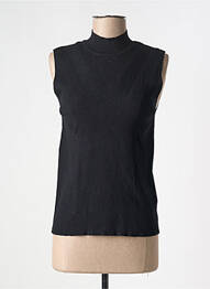 Pull col roulé coupe cintrée sans manche noir B.YOUNG femme