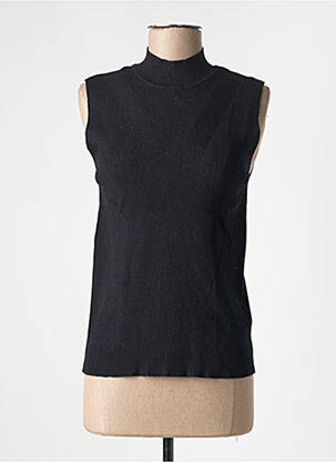 Pull col roulé coupe cintrée sans manche noir B.YOUNG femme