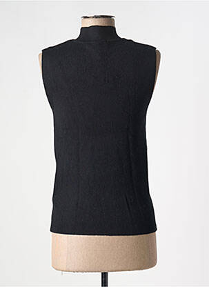 Pull col roulé coupe cintrée sans manche noir B.YOUNG femme