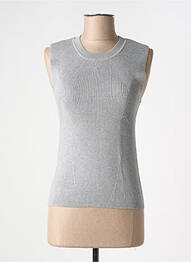 Pull coupe cintrée sans manche gris B.YOUNG femme