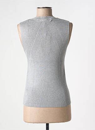 Pull coupe cintrée sans manche gris B.YOUNG femme