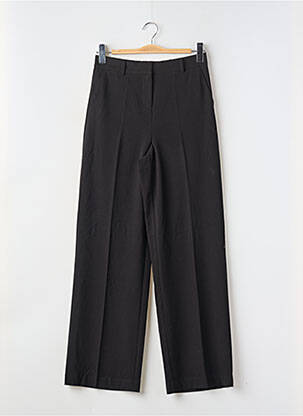 Pantalon droit fermeture zippée sous rabat avec crochet noir B.YOUNG femme