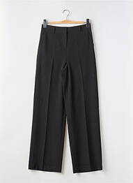 Pantalon droit fermeture zippée sous rabat avec crochet noir B.YOUNG femme