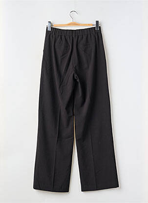Pantalon droit fermeture zippée sous rabat avec crochet noir B.YOUNG femme