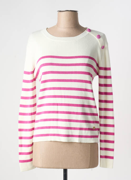Pull coupe cintrée manches longues beige LA PETITE ETOILE femme
