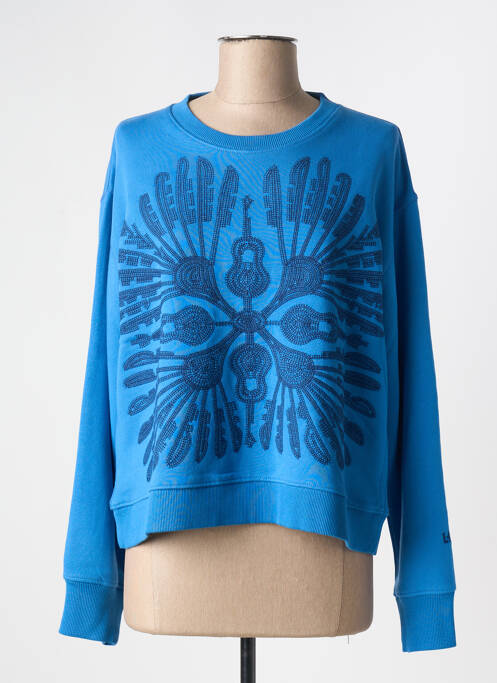 Sweat-shirt broderie manches longues bleu LEON & HARPER femme