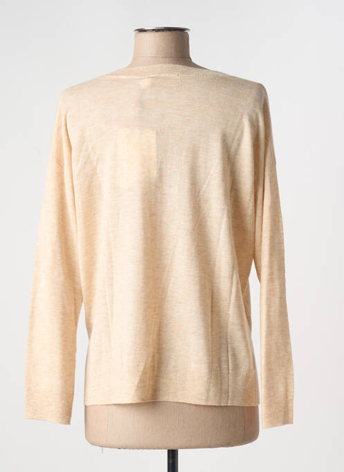 Pull col v manches longues beige LA PETITE ETOILE femme