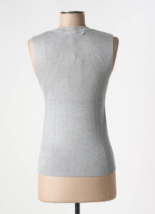 Pull coupe cintrée sans manche gris B.YOUNG femme